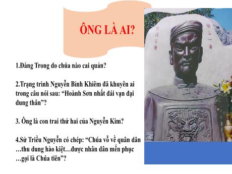 Bài giảng môn Lịch sử Lớp 8 - Bài 5: Quá trình khai phá vùng đất phía Nam từ thế kỷ 16 đến thế kỷ 18