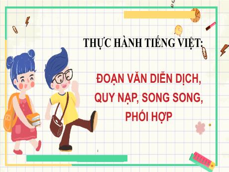 Bài giảng môn Ngữ văn Lớp 8 - Thực hành Tiếng Việt: Đoạn văn diễn dịch, quy nạp, song song, phối hợp