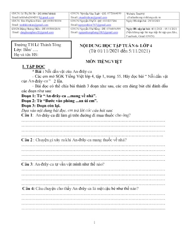 Bài giảng môn Tiếng Việt Lớp 4 - Tuần 6 - Năm học: 2021-2022 - Trường Tiểu học Lê Thánh Tông