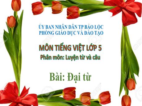 Bài giảng môn Tiếng Việt Lớp 5 - Phân môn Luyện từ và câu - Bài: Đại từ