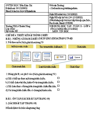 Bài giảng môn Tin học Lớp 4 - Tuần 21 - Năm học: 2021-2022 - Trường Tiểu học Lê Thánh Tông