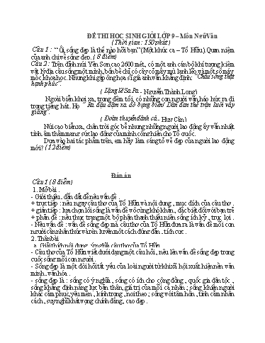 Đề luyện thi HSG môn Ngữ văn Lớp 9 (Có đáp án)