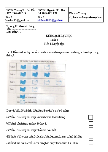 Kế hoạch bài dạy môn Toán học Lớp 4 - Tuần 6 - Năm học 2021-2022 - Trường Tiểu học Phan Văn Đáng