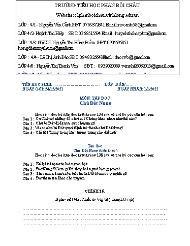 Nội dung tự học các môn Lớp 4 - Tuần 14 (Có đáp án) - Năm học 2021-2022 - Trường Tiểu học Phan Bội Châu