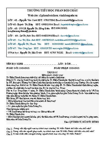 Nội dung tự học các môn Lớp 4 - Tuần 4 (Có đáp án) - Năm học 2021-2022 - Trường Tiểu học Phan Bội Châu