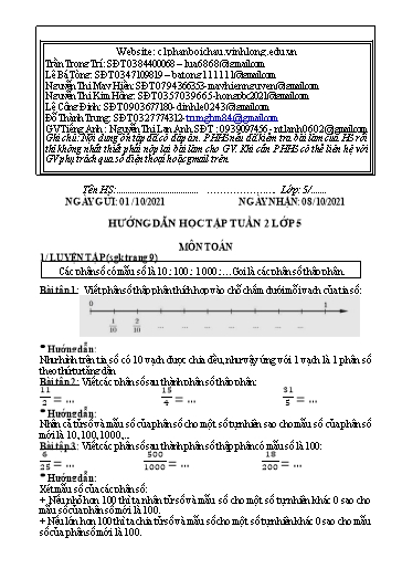 Nội dung tự học các môn Lớp 5 - Tuần 2 (Có đáp án) - Năm học 2021-2022 - Trường Tiểu học Phan Bội Châu