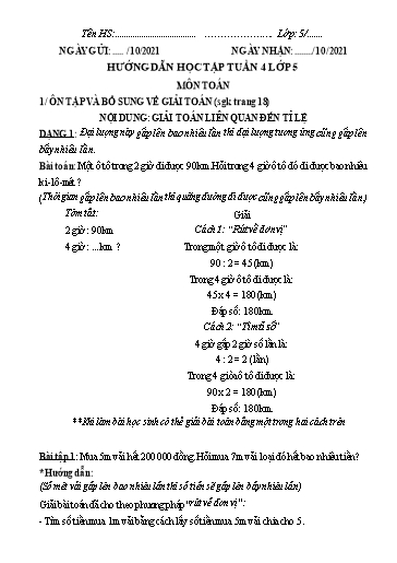 Nội dung tự học các môn Lớp 5 - Tuần 4 (Có đáp án) - Năm học 2021-2022 - Trường Tiểu học Phan Bội Châu