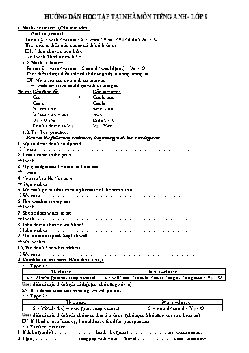 Tài liệu ôn tập tại nhà khi nghỉ dịch COVID môn Tiếng Anh Lớp 9 - Huỳnh Thị Tuyết Vi